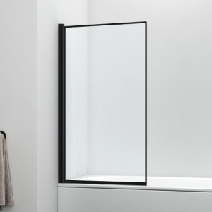 Шторка на ванну AVS Статика поворотная 80 профиль черный матовый, стекло прозрачное