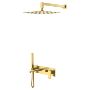 Душевой комплект 3в1 Boheme Qubic 474-MG золото матовое