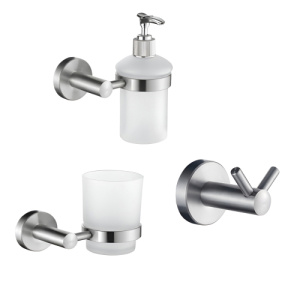 Набор Accoona 121 нержавеющая сталь Стакан+Дозатор+Крючок двойной