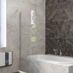 Шторка д/ванны 900x1500 прозр/проф ХРОМ 5 мм VECONI