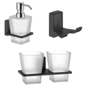 Набор Accoona 125F черный Стакан двойной+Дозатор+Крючок двойной