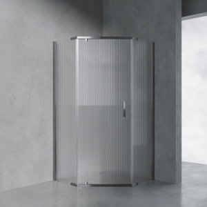 Душевой уголок AVS Трапеция 90x90 профиль оружейная сталь, стекло рифленое